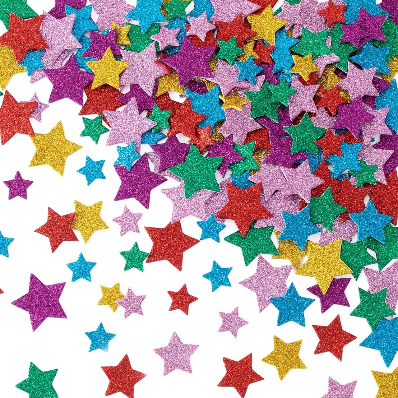 540pcs Foam Star Stickers, Colorful Self Adhesive Glitter Star Stickers, Sparkle Small Star Stickers for Arts Craft Supplies, Home Decoration,